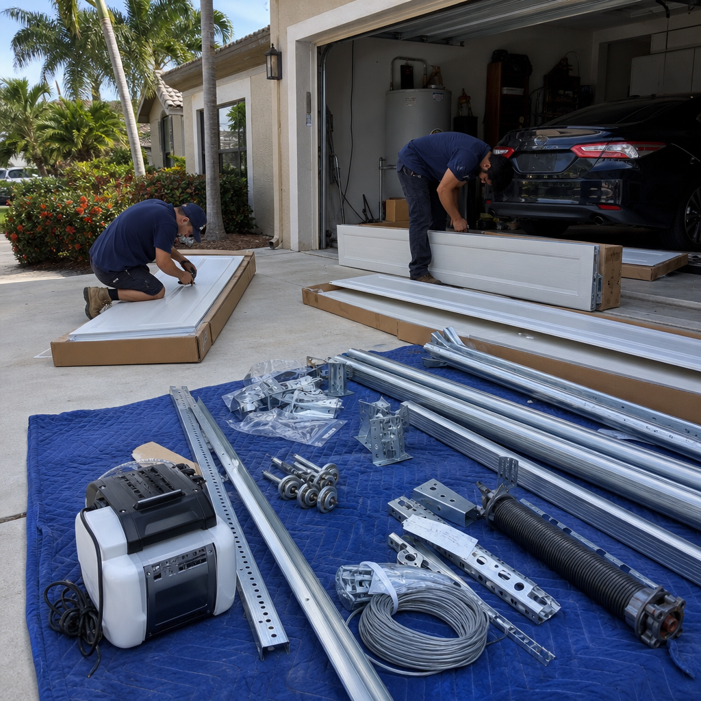 Garage door installation by professional technicians